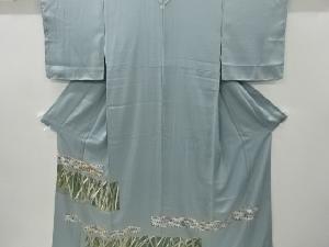 リサイクル　小篠綾子　金彩横段に竹笹模様刺繍一つ紋色留袖